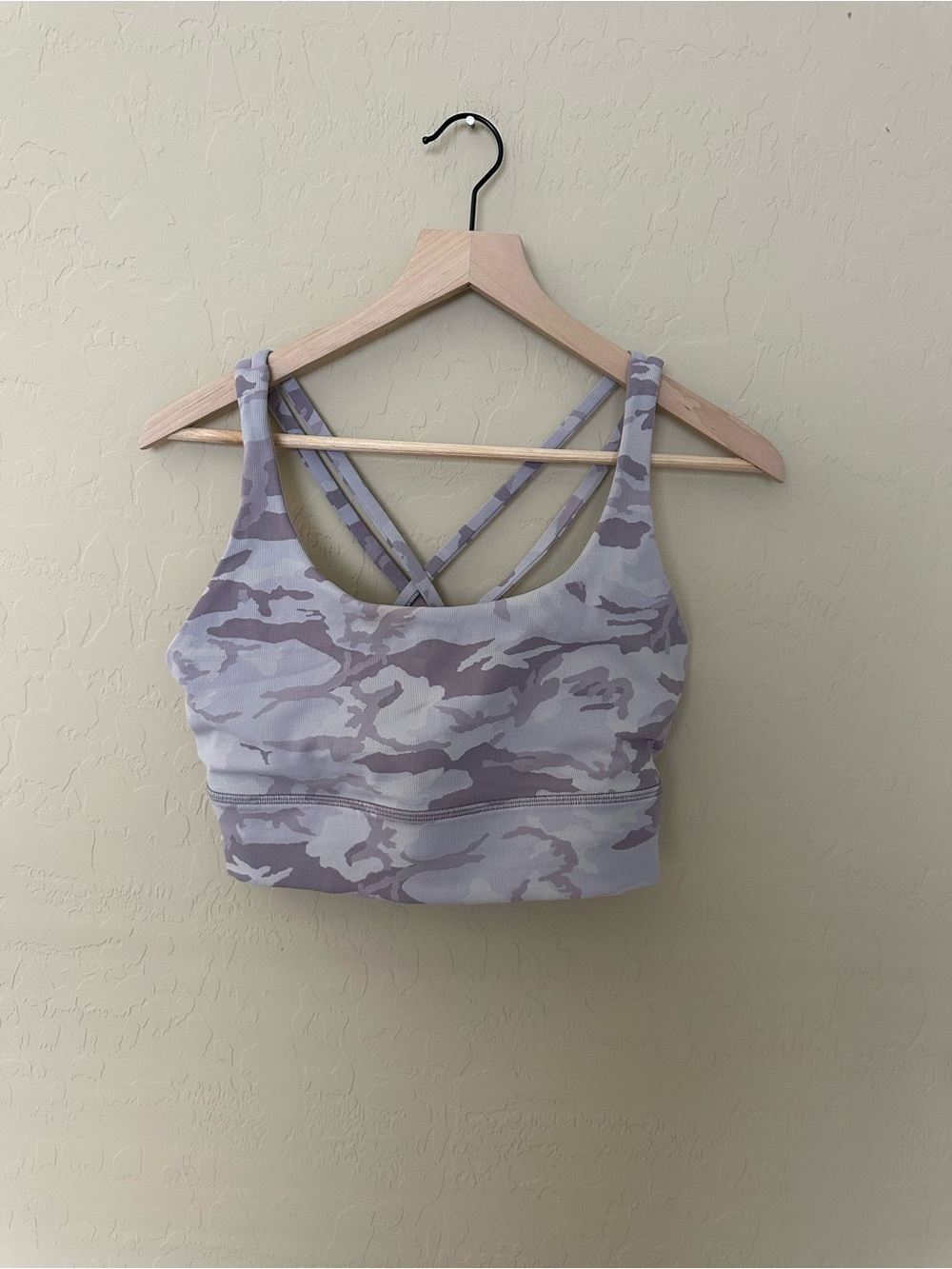Lululemon Camo Strappy Sports Bra - Lavender/Gray 14